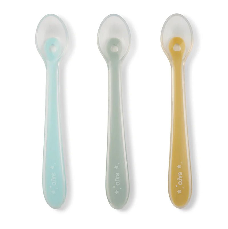 SET DE 3 CUCHARAS DE SILICONA SARO ·MINT· - Happy Moments Baby