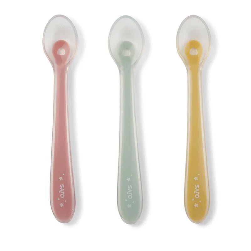 SET DE 3 CUCHARAS DE SILICONA SARO ·ROSA· - Happy Moments Baby