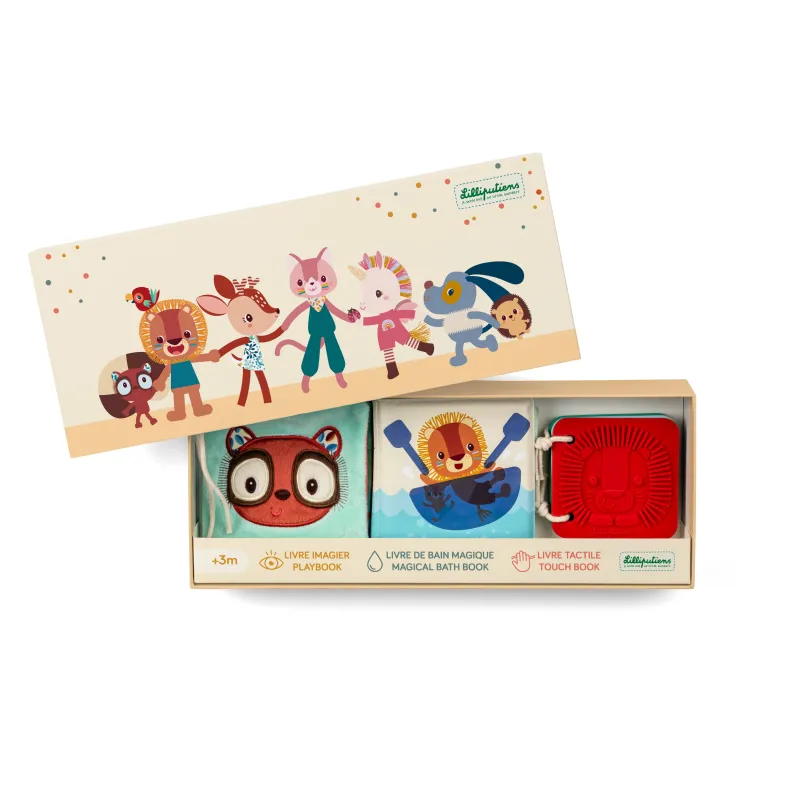 Set de 3 libros sensoriales Jungla de Lilliputiens