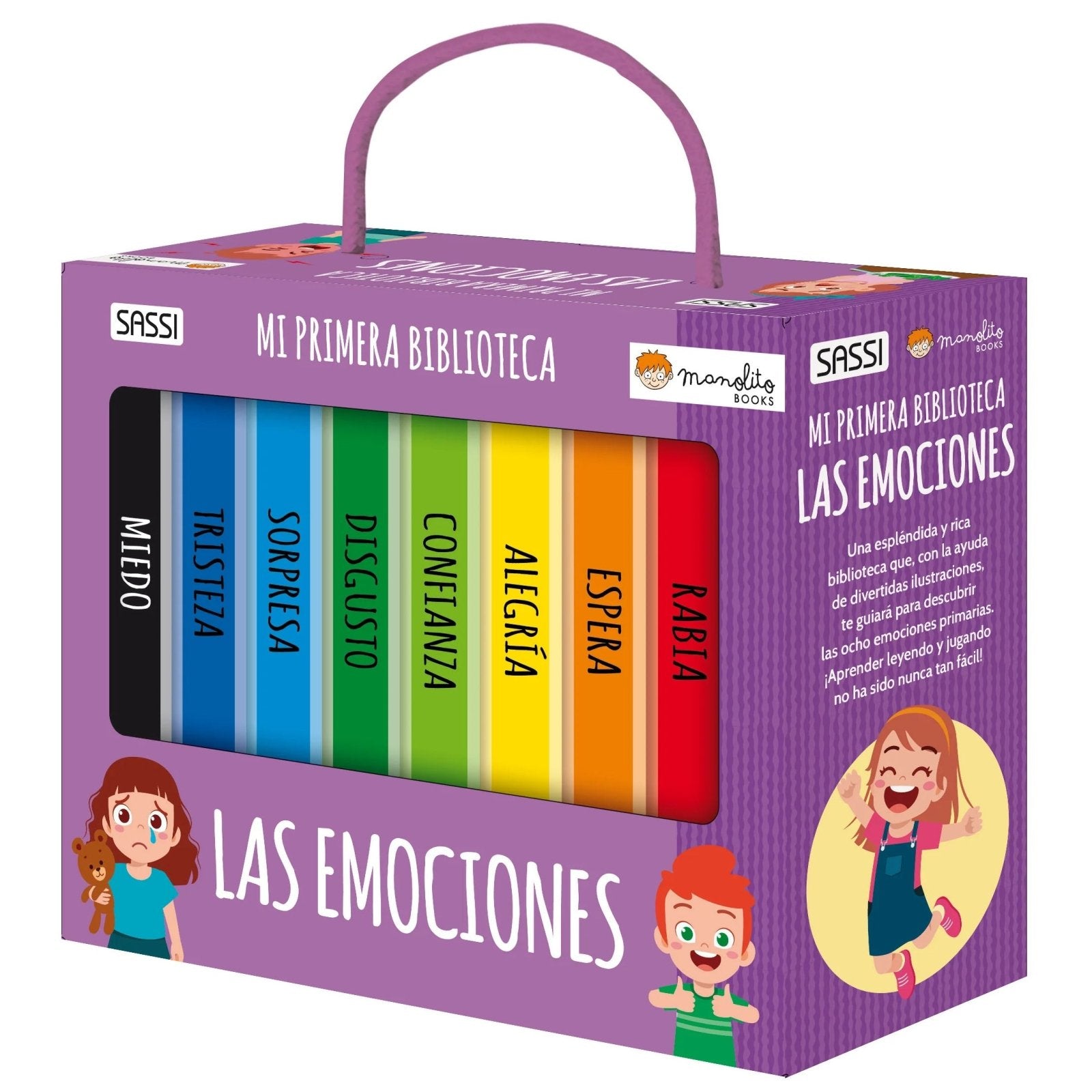 SET DE 8 LIBROS ·MI PRIMERA BIBLIOTECA - LAS EMOCIONES· - Happy Moments Baby