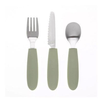 SET DE CUBIERTOS DE ACERO KIDDIKUTTER ·SAGE· - Happy Moments Baby
