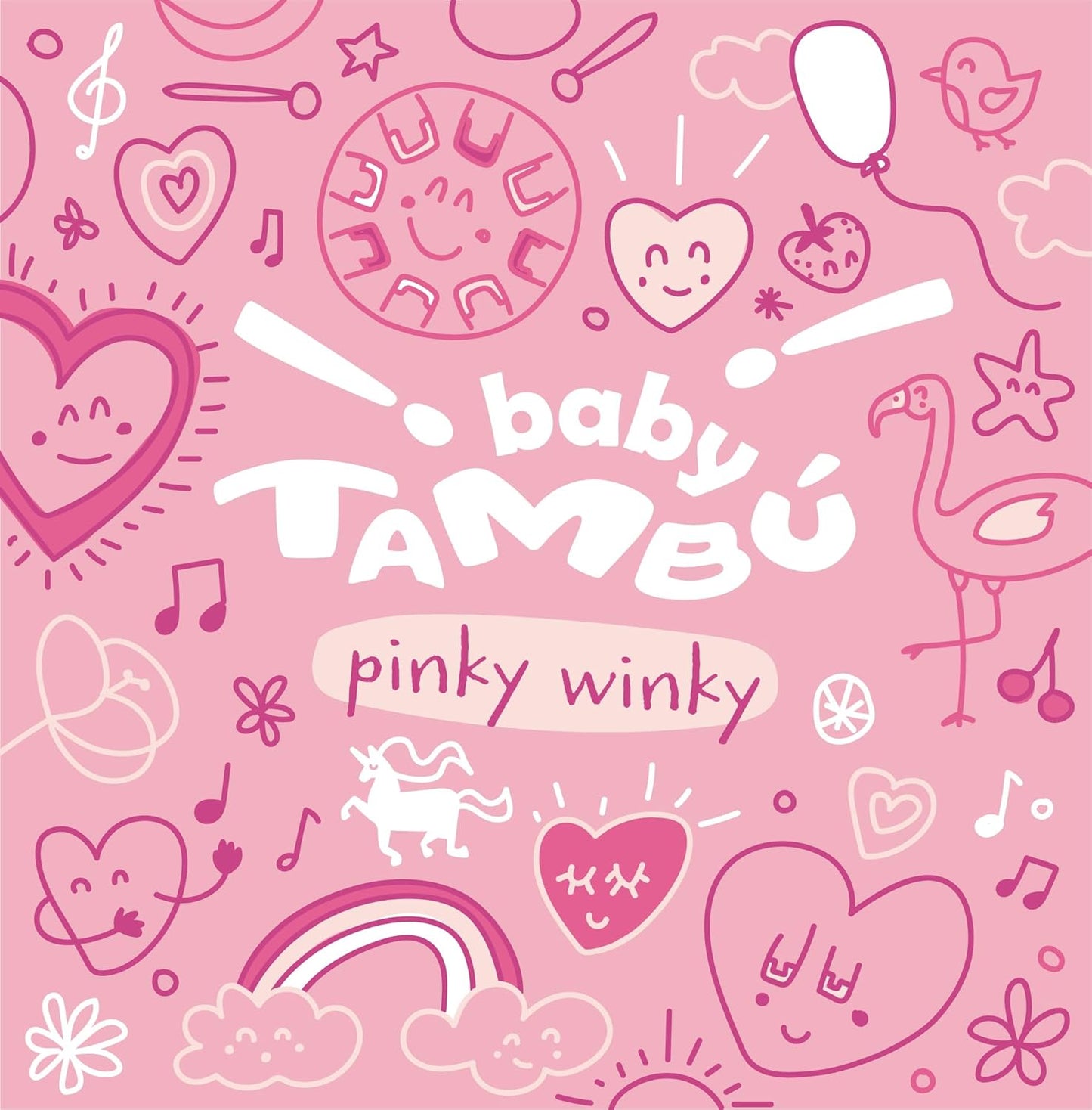 TAMBOR BABY TAMBÚ CON 8 LENGÜETAS METÁLICAS ·PINKY WINKY· - Happy Moments Baby