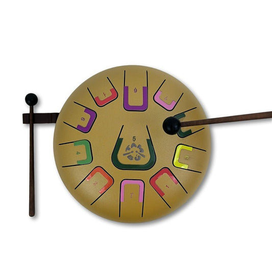 TAMBOR TAMBÚ CON 11 LENGÜETAS METÁLICAS ·ORO· - Happy Moments Baby