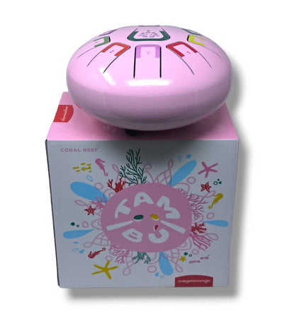 TAMBOR TAMBÚ CON 11 LENGÜETAS METÁLICAS ·ROSA CORAL· - Happy Moments Baby