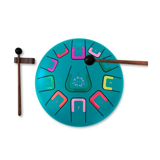 TAMBOR TAMBÚ CON 11 LENGÜETAS METÁLICAS ·TURQUESA MATE· - Happy Moments Baby