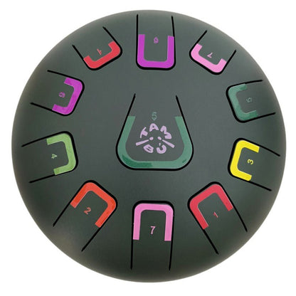 TAMBOR TAMBÚ CON 11 LENGÜETAS METÁLICAS ·VERDE JUNGLA MATE· - Happy Moments Baby