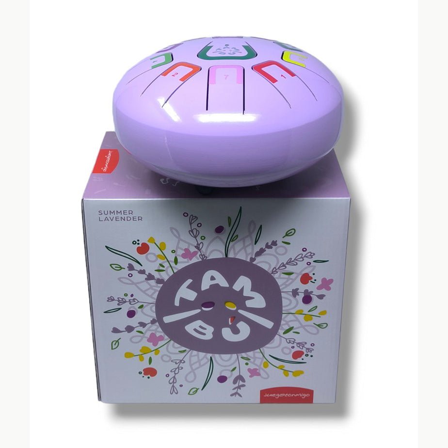 TAMBOR TAMBÚ CON 11 LENGÜETAS METÁLICAS ·VIOLETA· - Happy Moments Baby