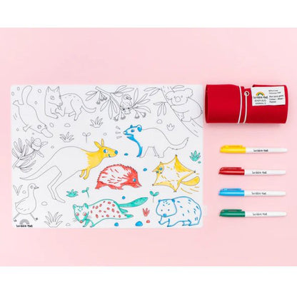 TAPETE DE SILICONA PARA COLORAR ·SCRIBBLE MAT ANIMALES AUSTRALIA· - Happy Moments Baby