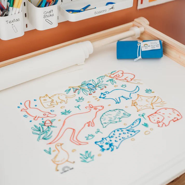 TAPETE DE SILICONA PARA COLORAR ·SCRIBBLE MAT ANIMALES AUSTRALIA· - Happy Moments Baby