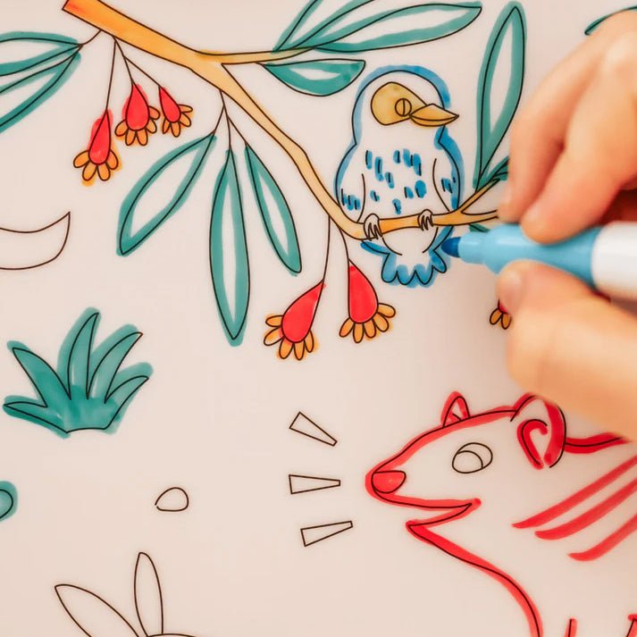 TAPETE DE SILICONA PARA COLORAR ·SCRIBBLE MAT ANIMALES AUSTRALIA· - Happy Moments Baby