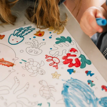 TAPETE DE SILICONA PARA COLORAR ·SCRIBBLE MAT BAJO EL MAR· - Happy Moments Baby