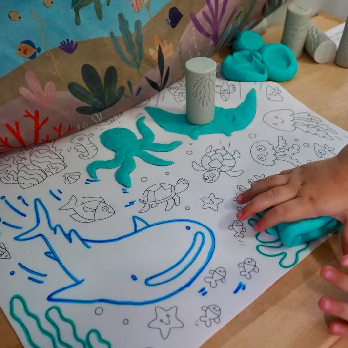 TAPETE DE SILICONA PARA COLORAR ·SCRIBBLE MAT BAJO EL MAR· - Happy Moments Baby