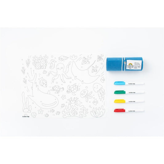 TAPETE DE SILICONA PARA COLORAR ·SCRIBBLE MAT BAJO EL MAR· - Happy Moments Baby