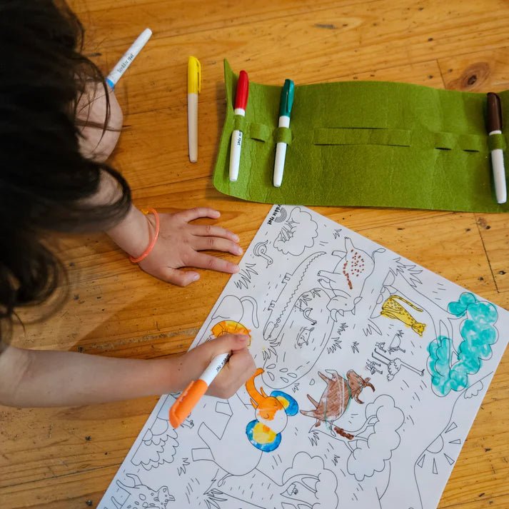 TAPETE DE SILICONA PARA COLORAR ·SCRIBBLE MAT DE SAFARI· - Happy Moments Baby