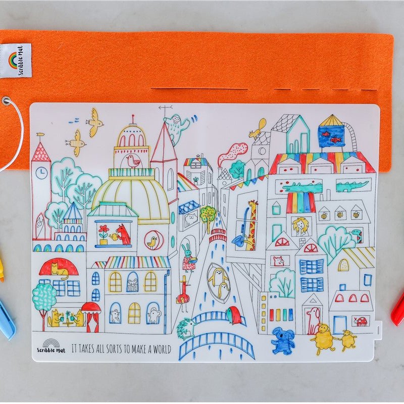 TAPETE DE SILICONA PARA COLORAR ·SCRIBBLE MAT DIVERSITY· - Happy Moments Baby