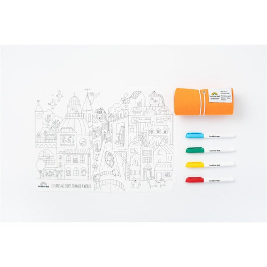 TAPETE DE SILICONA PARA COLORAR ·SCRIBBLE MAT DIVERSITY· - Happy Moments Baby