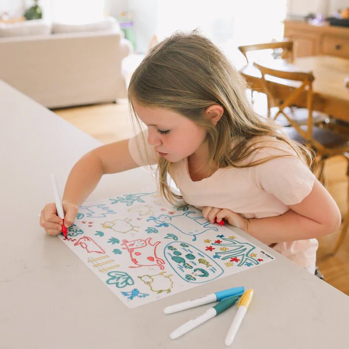 TAPETE DE SILICONA PARA COLORAR ·SCRIBBLE MAT EN LA GRANJA· - Happy Moments Baby