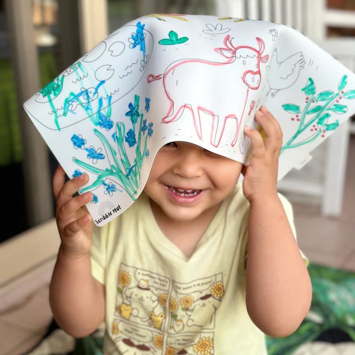 TAPETE DE SILICONA PARA COLORAR ·SCRIBBLE MAT EN LA GRANJA· - Happy Moments Baby