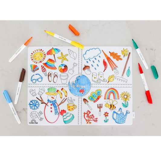 TAPETE DE SILICONA PARA COLORAR ·SCRIBBLE MAT LAS ESTACIONES· - Happy Moments Baby