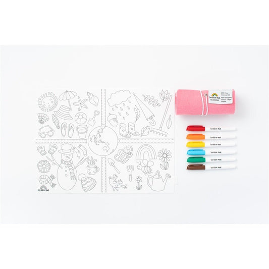 TAPETE DE SILICONA PARA COLORAR ·SCRIBBLE MAT LAS ESTACIONES· - Happy Moments Baby