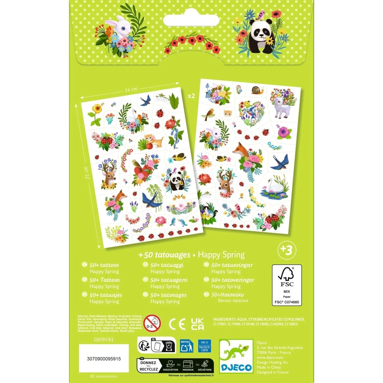 TATUAJES INFANTILES DJECO ·TATTOOS PRIMAVERA· - Happy Moments Baby