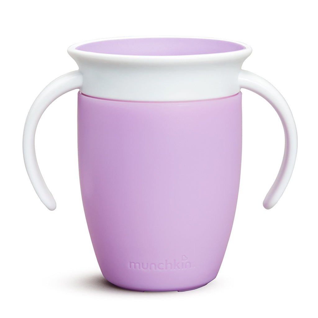 TAZA ANTIGOTEO CON ASAS MIRACLE 360º 200ML ·LILA· - Happy Moments Baby