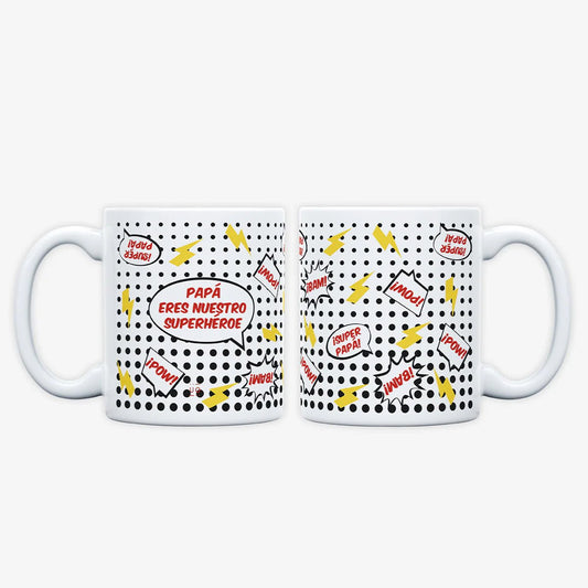 TAZA UO ·PAPÁ ERES NUESTRO SUPERHÉROE· - Happy Moments Baby