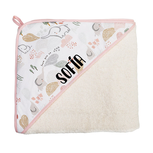 TOALLA CAPA DE BAÑO XL BEBÉ ·ELEPHANT· - Happy Moments Baby