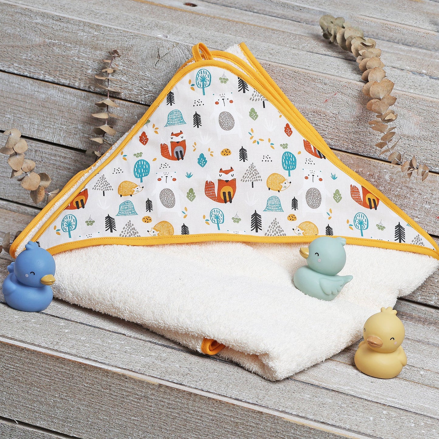 TOALLA CAPA DE BAÑO XL BEBÉ ·FOREST· - Happy Moments Baby