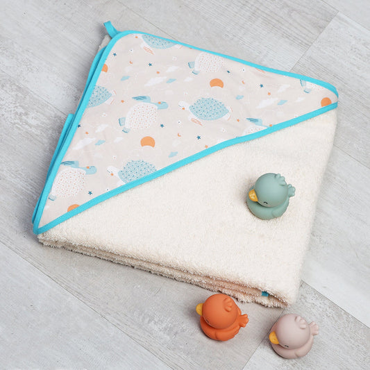 TOALLA CAPA DE BAÑO XL BEBÉ ·TURTLES· - Happy Moments Baby