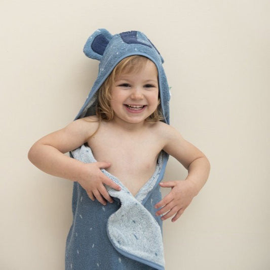 TOALLA DE BAÑO CON CAPUCHA TRIXIE ·ELEFANTE· - Happy Moments Baby