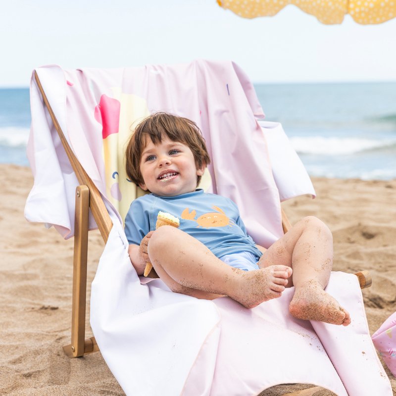 TOALLA DE PLAYA MICROFIBRA SARO ·HELADOS· - Happy Moments Baby