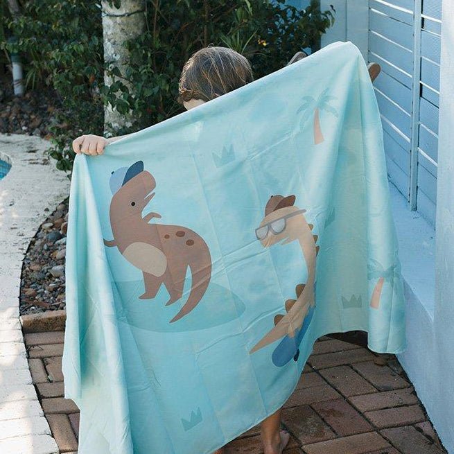 TOALLA PLAYA MICROFIBRA TUTETE ·COOL DINOS· - Happy Moments Baby