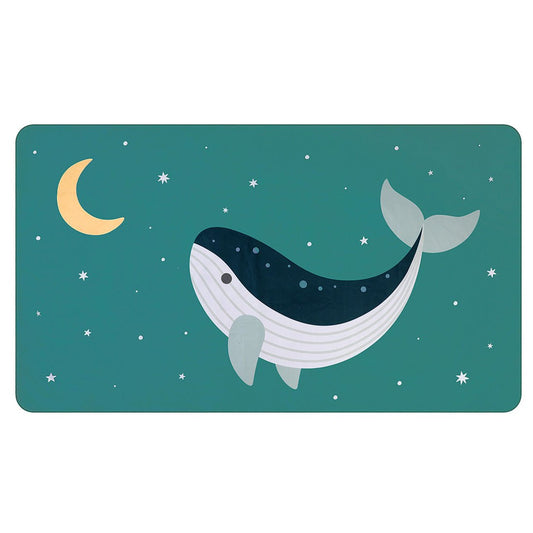 TOALLA PLAYA MICROFIBRA TUTETE ·WHALE TEAL· - Happy Moments Baby
