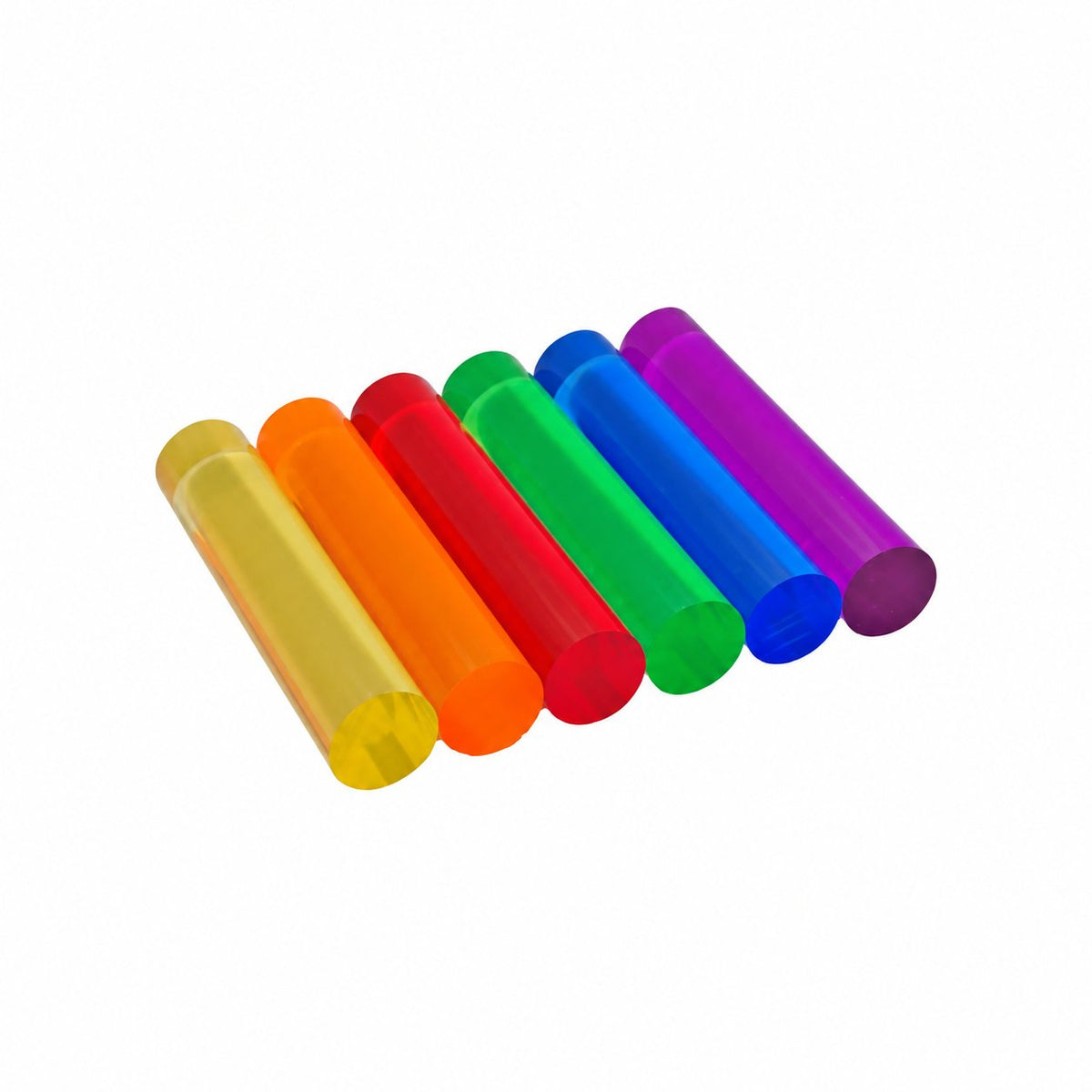 Tubo sensorial acrílico de colores — ejemplos de colores, venta por unidad