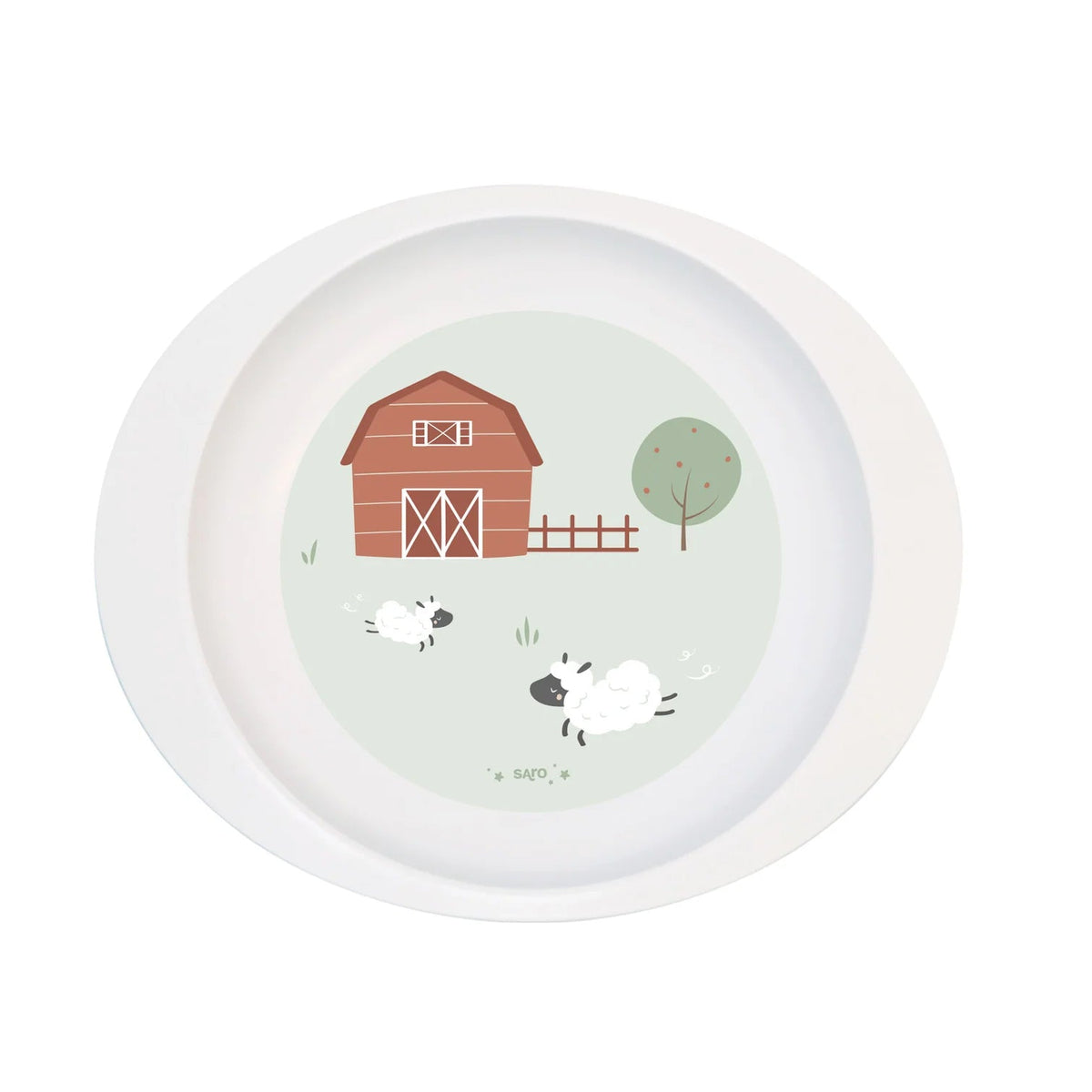 VAJILLA INFANTIL 5 PIEZAS SARO MICROONDAS ·FUNNY FARM· - Happy Moments Baby
