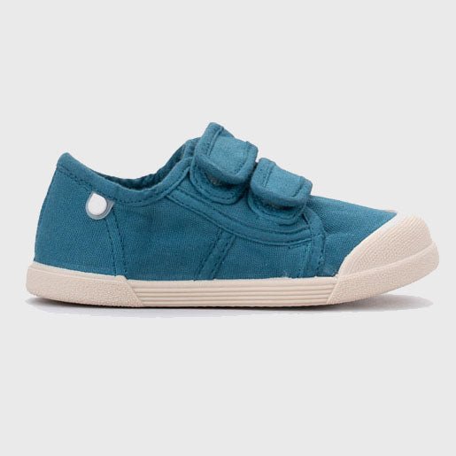 ZAPATILLAS RESPETUOSAS IGOR ·LONA VELCRO AZUL PETRÓLEO· - Happy Moments Baby