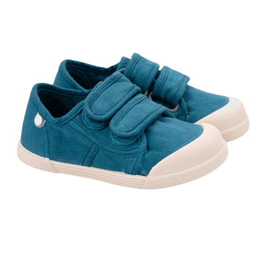 ZAPATILLAS RESPETUOSAS IGOR ·LONA VELCRO AZUL PETRÓLEO· - Happy Moments Baby