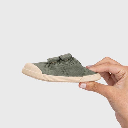ZAPATILLAS RESPETUOSAS IGOR ·LONA VELCRO KAKI· - Happy Moments Baby