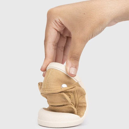 ZAPATILLAS RESPETUOSAS IGOR ·LONA VELCRO MOSTAZA· - Happy Moments Baby