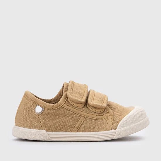 ZAPATILLAS RESPETUOSAS IGOR ·LONA VELCRO MOSTAZA· - Happy Moments Baby