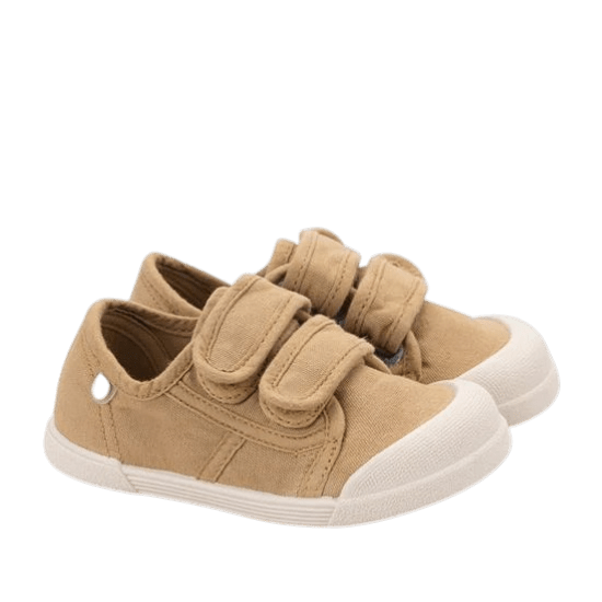 ZAPATILLAS RESPETUOSAS IGOR ·LONA VELCRO MOSTAZA· - Happy Moments Baby