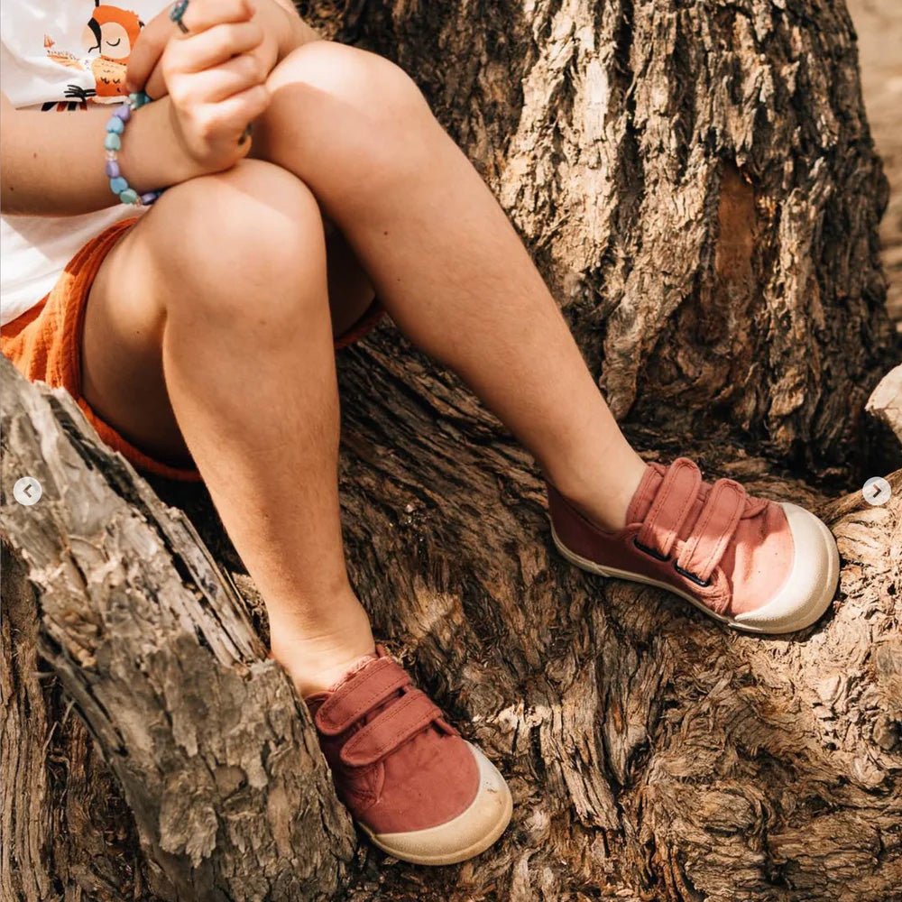 ZAPATILLAS RESPETUOSAS IGOR ·LONA VELCRO TERRACOTA· - Happy Moments Baby