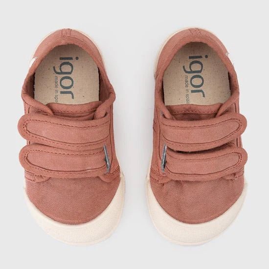 ZAPATILLAS RESPETUOSAS IGOR ·LONA VELCRO TERRACOTA· - Happy Moments Baby
