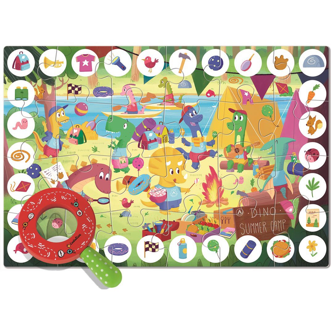 ZOOM PUZZLE LUDATTICA 24 PIEZAS ·DINOSAURIOS· - Happy Moments Baby