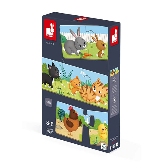 10 PUZZLES 3 PIEZAS JANOD ·TRINOMIO· - Happy Moments Baby