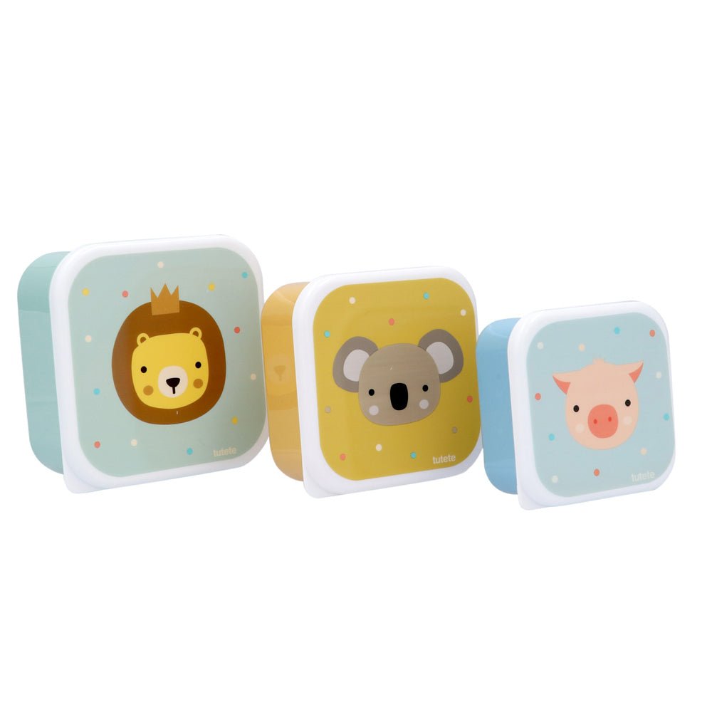 3 FIAMBRERAS CAJITAS ALMUERZO TUTETE ·ANIMAL FRIENDS· - Happy Moments Baby