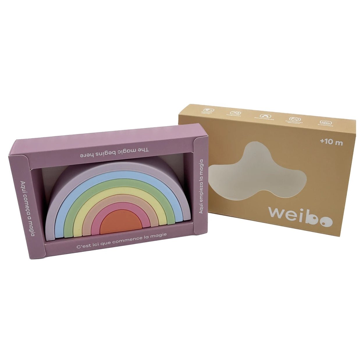 ARCOIRIS SILICONA WEIBO ·PASTEL· - Happy Moments Baby