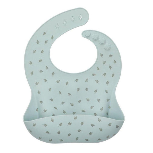 BABERO SILICONA TUTETE ·LEAVES SAGE· - Happy Moments Baby