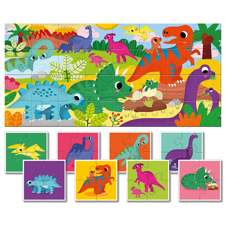 BABY PUZZLE LUDATTICA 32 PIEZAS ·DINOSAURIOS· - Happy Moments Baby